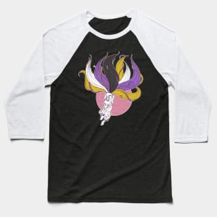 Nonbinary Pride Kitsune Baseball T-Shirt